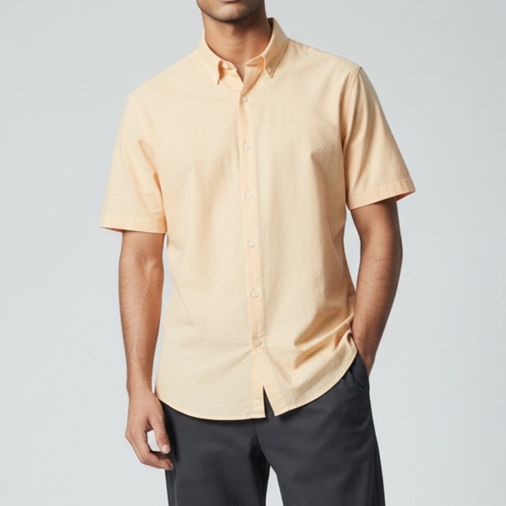 Bonobos Stretch Standard Fit Short Sleeve Shirt Yellow M